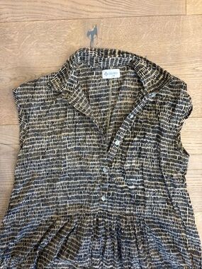 Colores Anafi Dress in Tan and Black Print, S/M